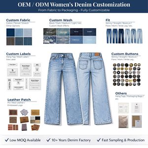 Jeans de mezclilla de mujer <span class=keywords><strong>Y2</strong></span> TM transfronterizos, casuales, de corte holgado, pierna ancha, tiro alto, largos, con cremalleras integradas, prácticos - Product Image 5