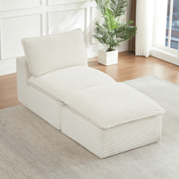 Canapé-lit inclinable moderne en tissu avec ottoman, design une place pour salon et chambre à coucher