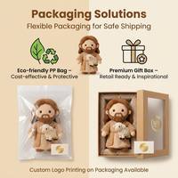 Nouvelle poupée en peluche de Jésus en dessin animé, ensemble cadeau d'entreprise personnalisé, fabriqué à la main avec impression par transfert thermique pour offrir en cadeau religieux