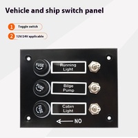 Panneau d'interrupteurs à bascule marins avec protection de fusible indépendante 3/6 positions pour chaque pièce de piston Circuit 12/24V