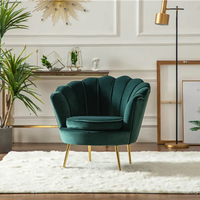 Chaise de salle à manger moderne de luxe pour hôtel restaurant chaise de salle à manger en velours tufté velours en tissu scandinave marron gris avec pied en métal
