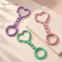 Porte-clés Cœur Couleur Bonbon avec Fermoir à Pression et Anneau à Ressort pour Noël, Cadeau Femme, Accessoires DIY, Breloque de Sac