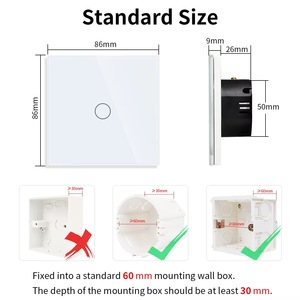 Interruttore Luce Touch EU UK 1 Gang 2 Gang Compatibile con Google Home Alexa per Controllo 10A, Interruttori <span class=keywords><strong>Smart</strong></span> WiFi Wireless o Non-<span class=keywords><strong>Smart</strong></span> - Product Image 4