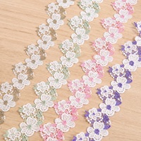Dentelle brodée florale en gros, motif ajouré multicolore pour robes, abayas, tenues de mariée et décoration de vêtements