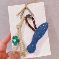 Lindo llavero colgante de tela con diseño de muñeco de bosque, estilo dibujo animado, para coche, decoración para colgar en bolso y cadena para teléfono móvil