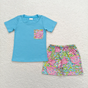ชุดเสื้อผ้าเด็กชายหญิงลายเต่าสำหรับฤดูร้อน ชุดพี่น้อง กางเกงขาสั้น - Product Image 2