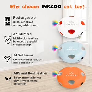 Neuheit: Automatisches ABS-Indoor-Katzenspielzeug mit Elektrischer Aktivierung, Natürlichen Federn und Interaktiver Funktion für Kätzchen - Product Image 6