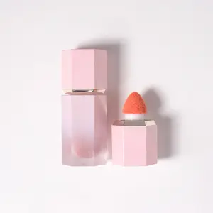 Cross-border non-logo makeup spot wholesale hexagonal liquid blush milk rouge small batch printing eight colors optional