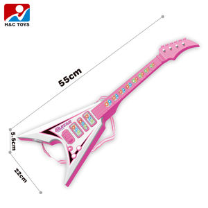 La <span class=keywords><strong>chitarra</strong></span> <span class=keywords><strong>rock</strong></span> più popolare impara a giocare con i giocattoli giocattolo per <span class=keywords><strong>chitarra</strong></span> con strumento leggero musicale elettrico per bambini in plastica - Product Image 2