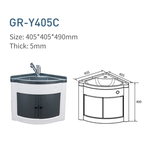 GuangRun Lavabo de Esquina Moderno de Acrílico con Mueble de Ducha, Diseño que Ahorra Espacio para Mueble de <span class=keywords><strong>Baño</strong></span> de RV - Product Image 4
