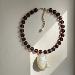 Alla moda grandi <span class=keywords><strong>perline</strong></span> naturali grande conchiglia ciondolo rosa collana di <span class=keywords><strong>perline</strong></span> Non appannate gioielli in acciaio inox per le donne da <span class=keywords><strong>uomo</strong></span> - Product Image 3
