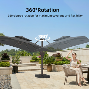 <span class=keywords><strong>Sombrilla</strong></span> <span class=keywords><strong>de</strong></span> Aluminio para Exteriores <span class=keywords><strong>con</strong></span> Envío Rápido, Parasol <span class=keywords><strong>con</strong></span> Poste <span class=keywords><strong>de</strong></span> 9*12 Pies, <span class=keywords><strong>Sombrilla</strong></span> Cantilever para Villa, Hotel, Piscina - Product Image 5