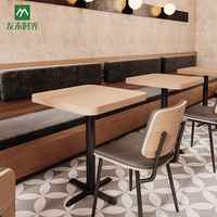 Canapé de restaurant et de café moderne personnalisé, table et chaises en bois massif écologiques