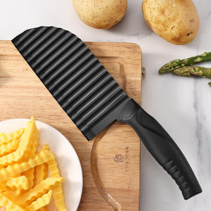 سكين تقطيع البطاطس اليدوي الجديد الأكثر مبيعًا من الفولاذ المقاوم للصدأ، أداة تقطيع متموجة، سكين مسنن لتقطيع السلطة - Product Image 5