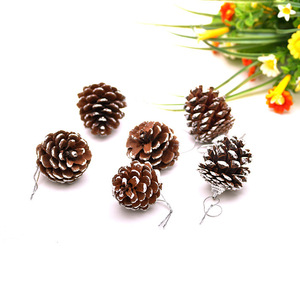 Christmas pine cone <b>set</b> (9 pieces), Christmas ornaments, Christmas tree decorations, natural pine cone whitening <b>paint</b>. - Product Image 3