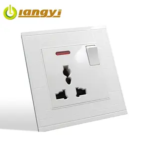 Good Quality Asia Africa Middle East Standard Multi Function 3 Pin Wall Electric Switch Socket With Neon