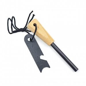 Magnesium Rod <b>Fire</b> Starter 12cm 8mm Diamond Shape Wooden Handle Outdoor Survival <b>Tool</b> - Product Image 4