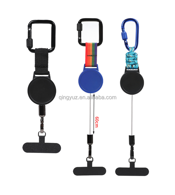 Universal Anti-theft Retractable Steel Phone Lanyard Locking Carabiner 360 Tether Tab Reinforced Tensile Strength for Outdoor