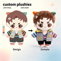 Poupée en peluche humanoïde personnalisée, mignonne et élégante, jouet en peluche de collection Kpop Star, design personnalisé, tenue interchangeable et amovible