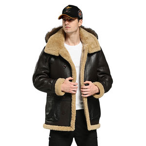 Giacca da Aviatore RAF B3 in Pelle di Pecora con Cappuccio per Uomo - Product Image 1