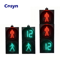 Cosyn 300mm 12 pouces, signalisation routière piétonne en aluminium avec minuteur de compte à rebours, rouge statique, vert dynamique