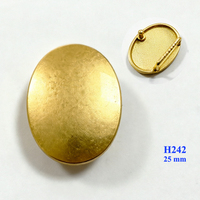 Boucle de ceinture ovale en alliage de zinc couleur or clair pour ceinture en cuir 25 MM