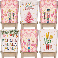 6 pièces rose casse-noisette arbre de noël chaise housses fête fête décor vacances salle à manger chaise couverture arrière protecteur pour chaise