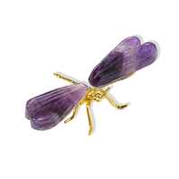 Wunderschöne Kristall-Amethyst-Libelle, Handgefertigt, Natürlicher Edelstein, Miniatur-Libelle für Geschenke und Sammlungen