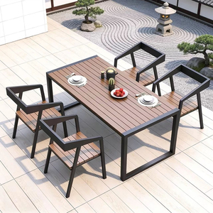 Conjunto de Comedor de Jardín de Diseño Moderno, Muebles de Exterior de <span class=keywords><strong>Alta</strong></span> Calidad para Terraza y Balcón de Hotel, Combinación para Ocio - Product Image 2