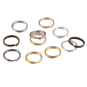 Anneaux porte-clés en métal 4-20 mm, lisses, plats, à double bordure, en alliage plaqué, pour la fabrication de bracelets - Product Image 5