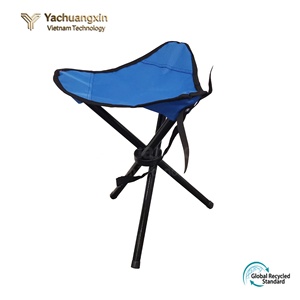 Portable Foldable Stainless Steel Modern Outdoor Camping Stool <b>Blue</b> Oxford Cloth Tripod <b>Chair</b> Lightweight Travel Gym Park - Product Image 3