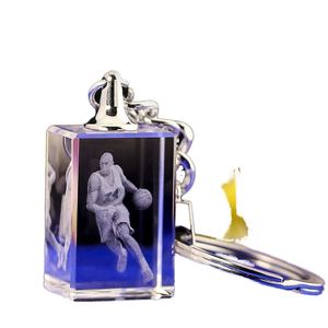 Porte-clés en cristal 3D personnalisé en verre, impression UV, gravure laser, 7 couleurs, forme rectangulaire - Product Image 4