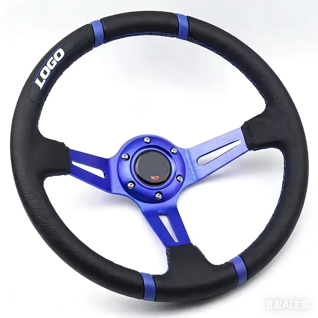 Factory Wholesale Customizable Steering Wheels Deep Dish 90mm 75mm Oxidize Leather PVC Carbon Fiber Car Racing Steering Wheel