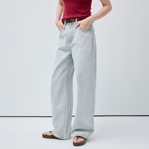 VEGA CHANG Jeans a Gamba Dritta Azzurri all'Ingrosso, Nuova Collezione 2026, Jeans Rilassati a Vita Alta per Donna, Abbigliamento Primaverile - Product Image 1