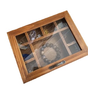 Retro Wooden Jewelry Box With Compartments For <b>Rings</b> Bracelets Watches Desktop <b>Storage</b> Organizer Rectangle Shape - Product Image 5