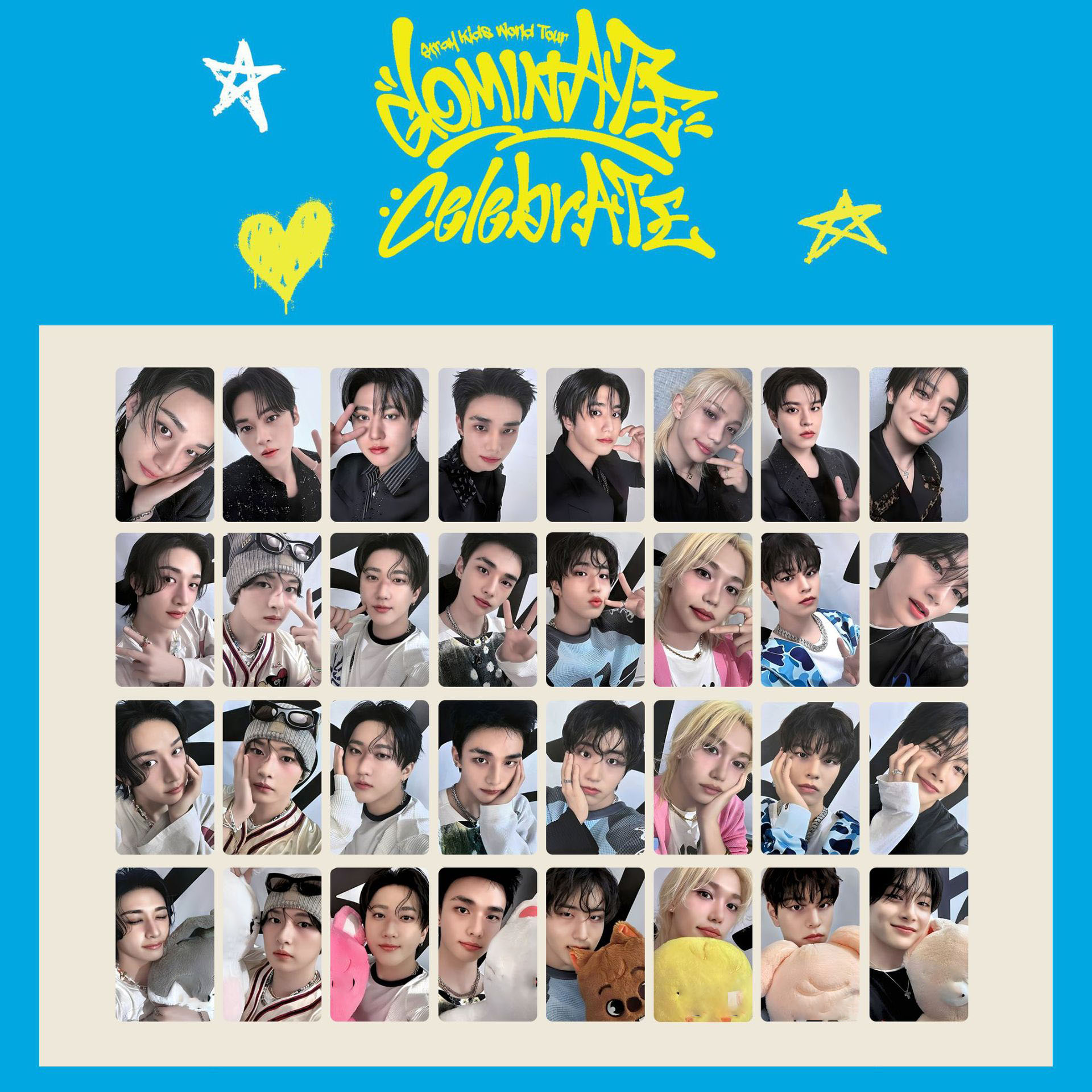 8Pcs/Set Kpop Straykids DominATE CelebrATE World Tour Photocard