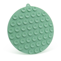 Tapis à lécher en silicone sphéroïdal carré pour chien, pour une alimentation lente, pour garder le chien confortable et amusé pendant le bain, tapis à lécher en silicone pour chien