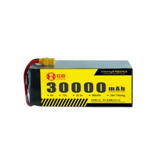 Batería Lipo 6S HD para UAV, 30Ah 6S 22.2V 30000mAh 310Wh/kg, Tasa de Descarga 10C, 600 Ciclos, Paquete de Iones de Litio de Estado Sólido para - Product Image 1