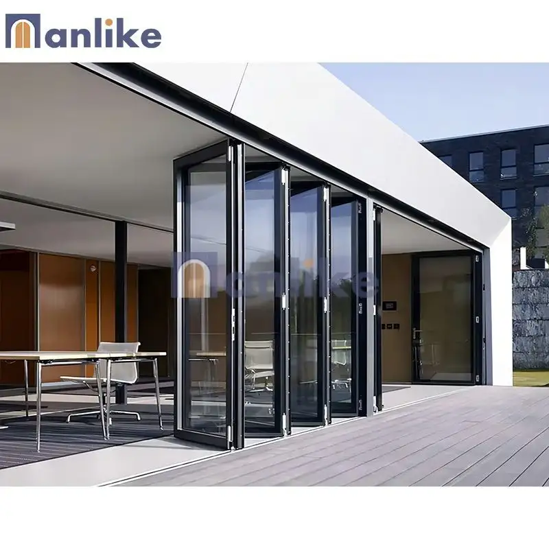 Anlike Jamaica Villa Project Indoor Double Glass Custom Double Open Bifold Sliding Aluminium Folding Door