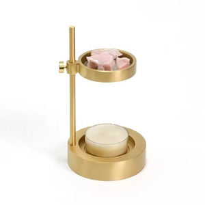 Adjustable Height Brass Essential Oil Burner Tea Light <strong>Candle</strong> Heated Spiritual Aromatherapy Incense Diffuser And Incense Holder - Product Image 1