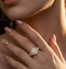 แหวนเงินแท้ S925 ประดับเพชรโมอิสซาไนต์ทรงรี ชุบทอง 14K ดีไซน์เกลียว สำหรับงานแต่งงานและหมั้นหมาย สำหรับผู้หญิง - Product Image 6