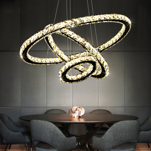 JYLIGHTING Anneau en cristal argenté Luminaire de lustre à LED Lumière circulaire à LED moderne utilisée pour le plafond - Product Image 3