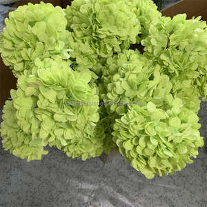 B-696 Compre al por Mayor Flores de Hortensia de Seda Verde para Decoración del Hogar, Ramas Largas Decorativas de Hortensia, Flores Artificiales Individuales Grandes - Product Image 5