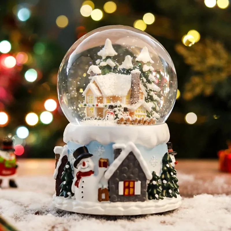 Schneekugel Spieluhr Licht Schneeflocken Haus drehen Kristall kugel zum Geburtstag Neujahr Geschenk Weihnachts dekoration