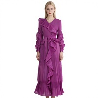 Robe longue plissée asymétrique de style vintage Miyake 2026 pour femme, haute qualité, pour soirée, taille décontractée