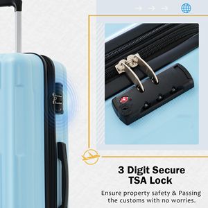 Ensemble de bagages DB 2 pièces Valise légère ABS Roues pivotantes extensibles Tissu polyester TSA Lock Tissu polyester - Product Image 4