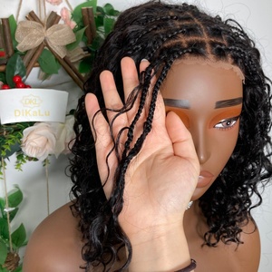 Extensiones de <span class=keywords><strong>Cabello</strong></span> Brasileño <span class=keywords><strong>Corto</strong></span> de Calidad Premium, <span class=keywords><strong>Trenzas</strong></span> Boho Rizadas Profundas Sin Pegamento <span class=keywords><strong>para</strong></span> Peluca con Cierre, 12 Pulgadas, HD Transparente, Pequeño - Product Image 4