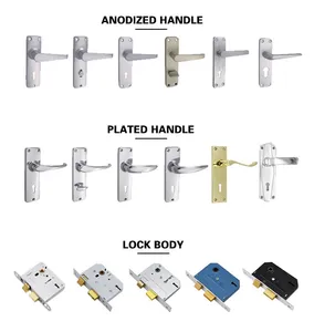 Mortise For Sliding Door Most Secure Front One Piece Handle Set Aluminum Door Lock Silvery Lever Door Handle Lock Set