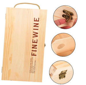 Cadeau élégant Porte-<span class=keywords><strong>vin</strong></span> en bois Décoratif Boîte-cadeau Emballage Stockage du <span class=keywords><strong>vin</strong></span> Mallette de transport - Product Image 3