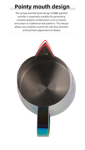 Cà Phê Tùy Chỉnh Không Gian Thép Không Gỉ Handleless Mà Không Cần Xử Lý Đồng Màu Đen Kim Loại Barista Màu Xanh Bọt Sữa Bình - Product Image 3